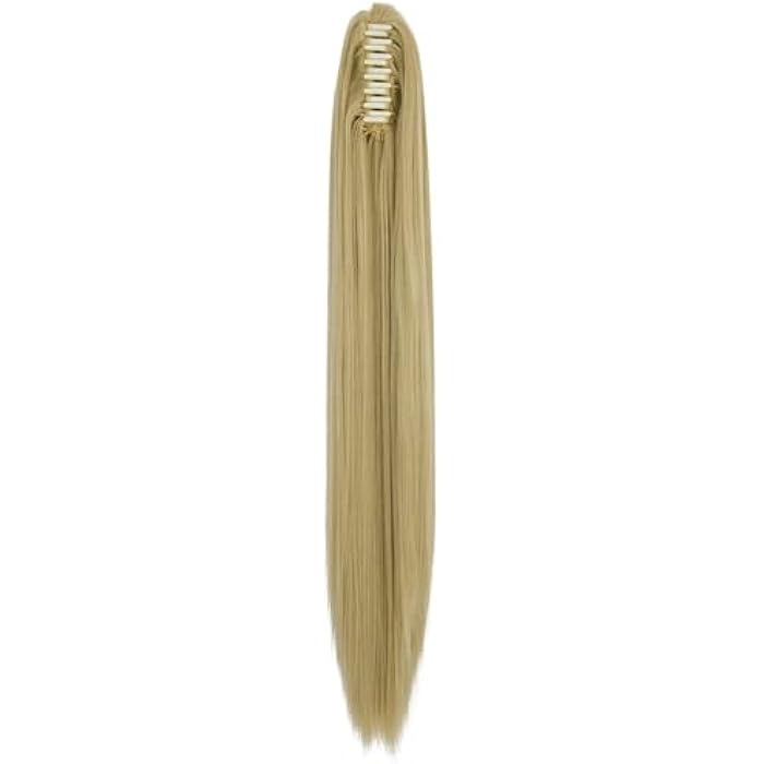 Ponytail Extension Claw 55 TO 60 CM Long Straight Clip in-21INCH - Natural Looking Synthetic Hair Extension Ponytail Hairpiece for Women-150 GM -JW-251- NO 15A- BLOND - Image 4